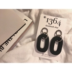 シルバー×ウッドのピアス