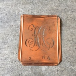 ヴィンテージ モノグラム ステンシルプレート KA