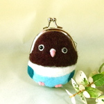 ぷっくらブルーボタンインコのがま口 230