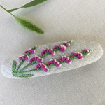 ご注文品 刺繍バレッタ９×2.５ ネジバナ