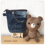 【SALE】☆１点物☆デニムリメイクポケットポーチ