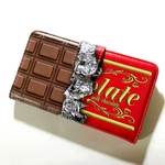 板チョコ チョコレート スウィーツ デザイン No.1 アーモンド ミルクチョコ スマホカバー スマホ ほぼ 全機種対応 カメラ穴あり 手帳型ケース
