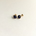 ☆14kgf☆ ラピスラズリのワイヤー包みピアス