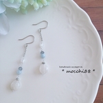 ムーンストーン/アクアマリンのピアス