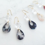 ice stone ＆ marble shellのサマー ピアス/イヤリング   
