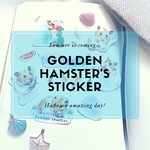 【送料無料】ゴールデンハムスター 夏の水彩風フレークシール