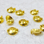ガラスドーム、ビーズ用　猫耳 B　１２mm　ゴールドキャップ　１０個   B-6-4　