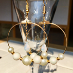 大振りパールフープピアス＊ニッケルフリー・樹脂ピアス・イヤリング対応可能＊