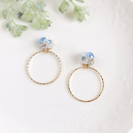 petit bijou12 サマーブルー 淡水パールボタニカルピアス/イヤリング 