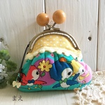 ♡ハニーチューン♡　レトロなことり柄　ぷっくりがま口