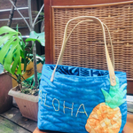 送料込♪ハワイアンキルト♪ALOHAパイナップルバッグ