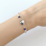 petit bijou13 水晶 ラピスラズリ ビジューブレスレット