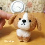 【再販】手乗りビーグル犬   茶色＆白