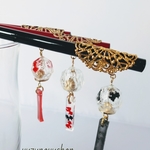 金魚そよぐ風鈴✨漆かんざし