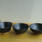 お茶碗　黒マット釉