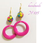 No.185＊レトロでPOPな大ぶりピアス＊イヤリング変更無料