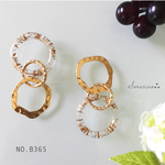No.B365 ❤︎人気♕No.2❤︎ お洒落な♔ アシンメトリーのリングお洒落ピアス / イヤリング
