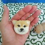 犬ポンポン  キーホルダー  柴犬
