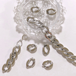 ★20個★シルバー★23×16mm★チェーン★アクリル★