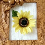 ひまわりの布花ブローチ 髪飾り◇向日葵 アンティーク 浴衣小物 アートフラワー夏の花 コサージュ