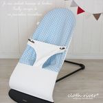 BabyBjorn ベビービョルン ベビーシッター　ハンドメイドカバー 　ホワイト＆ベビーブルー・ドット