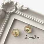 お花の宝石♡かすみ草の一粒ピアス/イヤリング/浴衣
