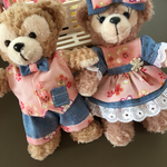 ダッフィー＆シェリーメイのお洋服♪ダンガリー&桜♪ぬいぐるみバッチ用