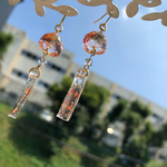 受注製作 赤と金の風鈴ピアス