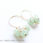 翡翠とパールのピアス