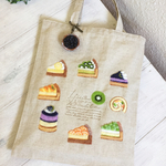  Cafe-sweets☆羊毛刺繍トート〜夏のフレッシュ☆フルーツスイーツ♡