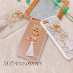 ★[ABCE13]iPhoneケース ユニコーンカラータッセル＆月と星チャーム