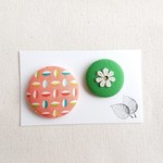 ★くるみボタンブローチ★