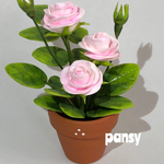 樹脂粘土のミニチュア薔薇の鉢