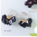  No.B384 限定品⁂ 柄フラワータッセル×ゴールドリング お洒落ピアス / イヤリング