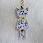 猫ちゃんキーホルダー（ブルー・シャボン）