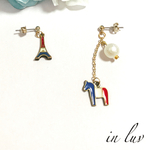 Paris シリーズ アシンメトリー  ピアス イヤリング