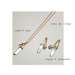 no.232 - crystal ＊ cross   necklace & crystal ＊ cottonpearl pi/ea