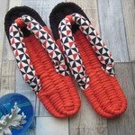 布ぞうり：raku420さまご予約品＊再販black&red23cm/風車