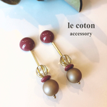 秋カラー cabochon pierce