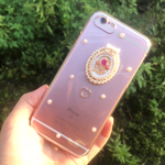 メルヘン*かすみ草とパールのiPhoneケース