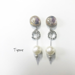 Silverデザイン 紫かすみ草ピアス