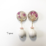 PINK×クリア×White✨大振りピアス