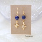 ラピス６♡スター（スリム＆ロング）☆ピアス・イヤリング♪ 
