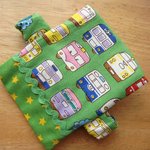 ★保冷剤ケース付ベルト＊手書き風電車が可愛い☆グリーン★