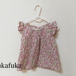 airan様　　　花柄　フリルトップス　チュニック