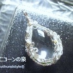 ヒマラヤ産水晶・ファセットカットペンダント（ワイヤーアートジュエリー☆ワイヤーアクセサリー☆ワイヤーラッピング天然石ネックレス）