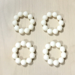 ●25㎜● VINTAGE CREAM ACRYLIC BEADED ROUND RING BEADS