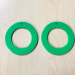 VINTAGE DARK GREEN ACRYLIC FLAT ROUND DISC PENDANTS ＊6311＊