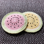 🍉涼しげ♪  すいかのリバーシブルコースター パステルピンク×イエロー🍉