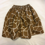 ギャザースカート ジラフ柄
